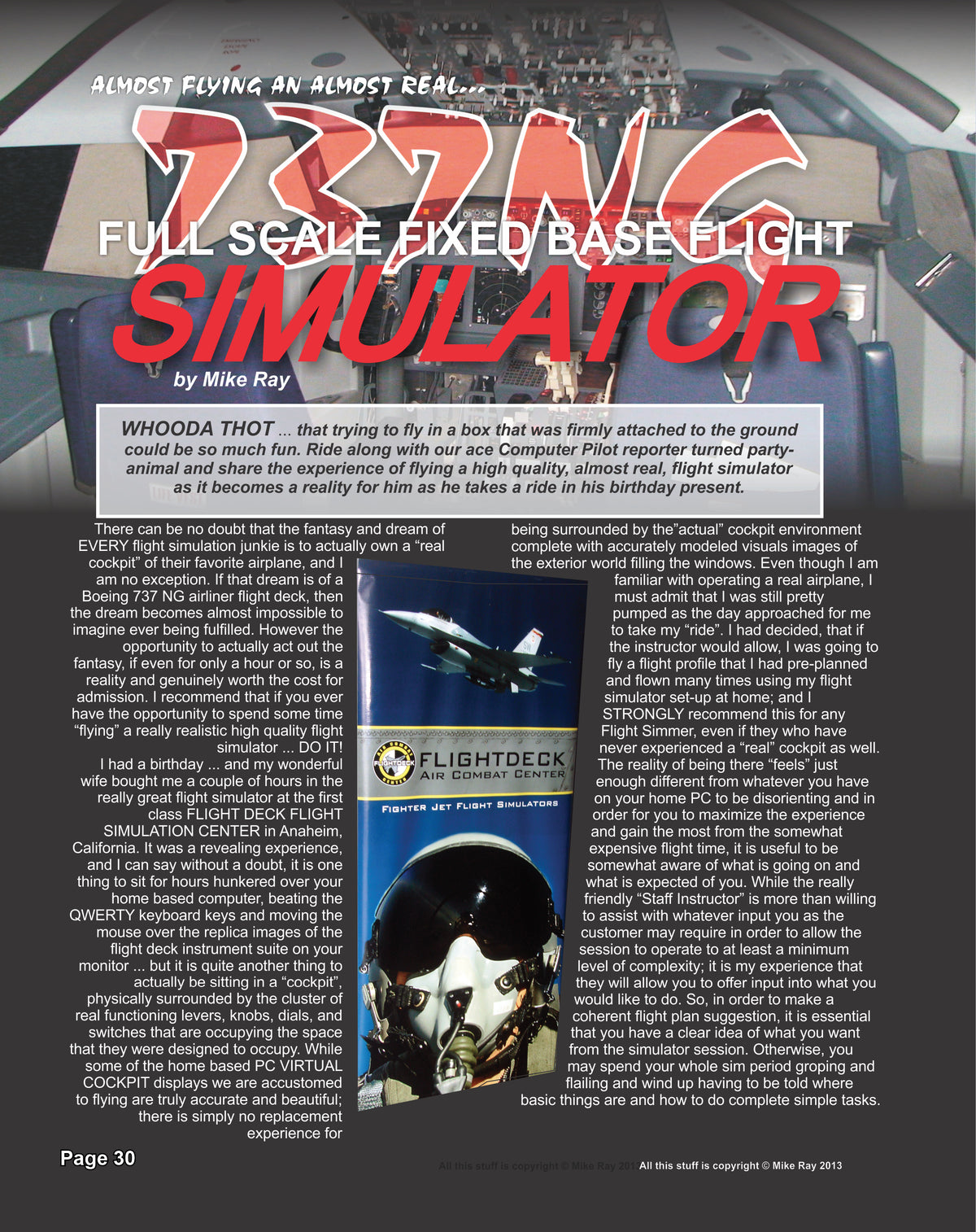 737NG Full Scale Fixed Base Flight Sim