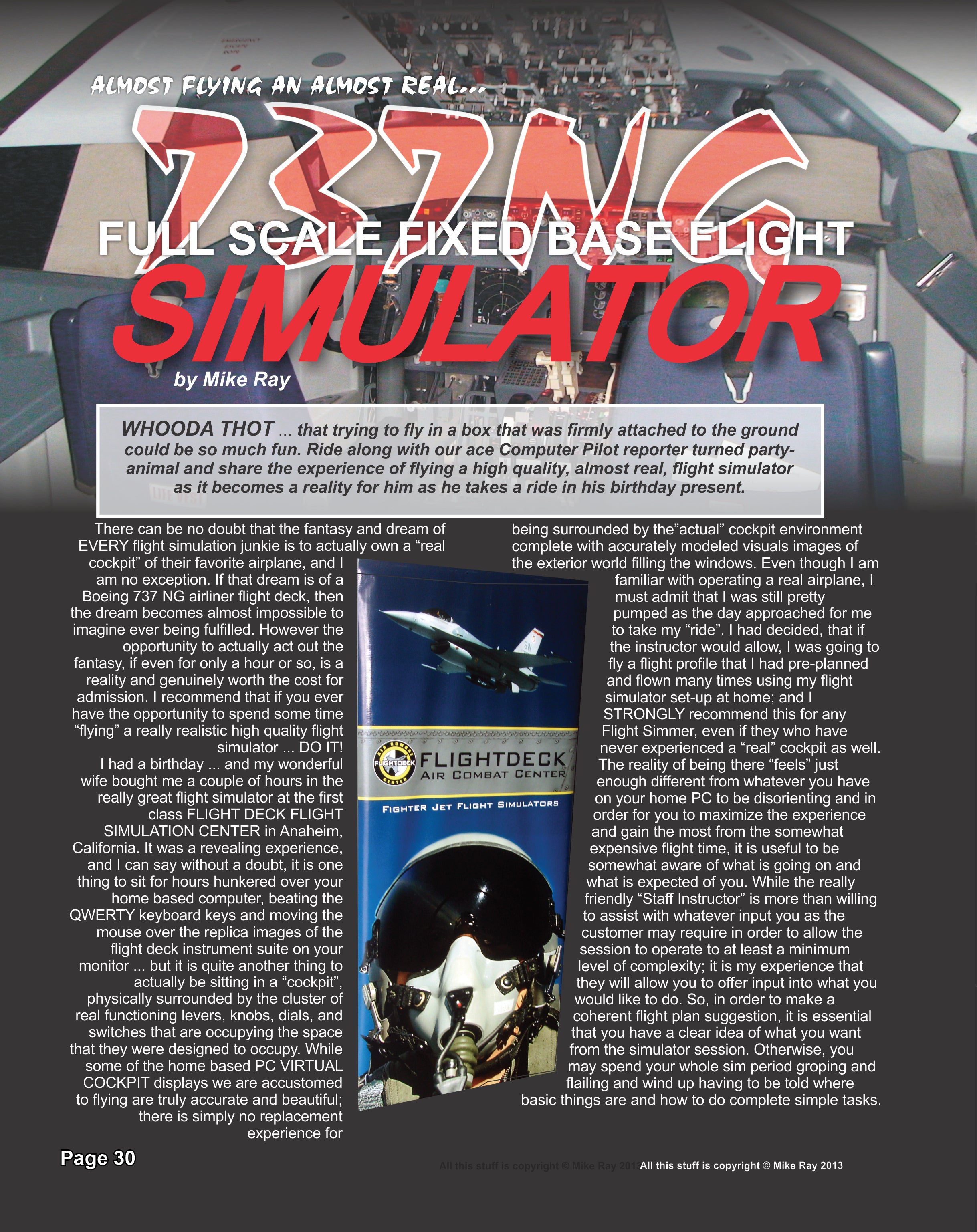 737NG Full Scale Fixed Base Flight Sim