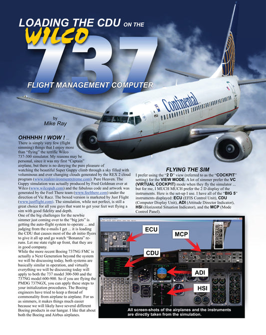 Loading the CDU on the Wilco 737 FMC