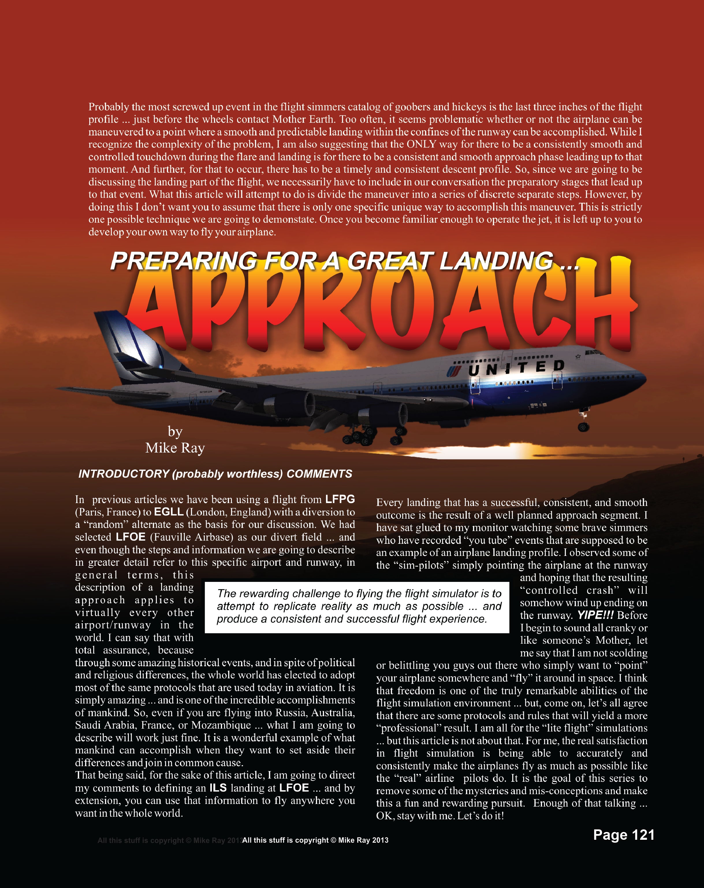 Approach- Preparing for a Great Landing